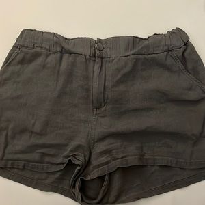 🌻 Grey Fabric High Waist Shorts